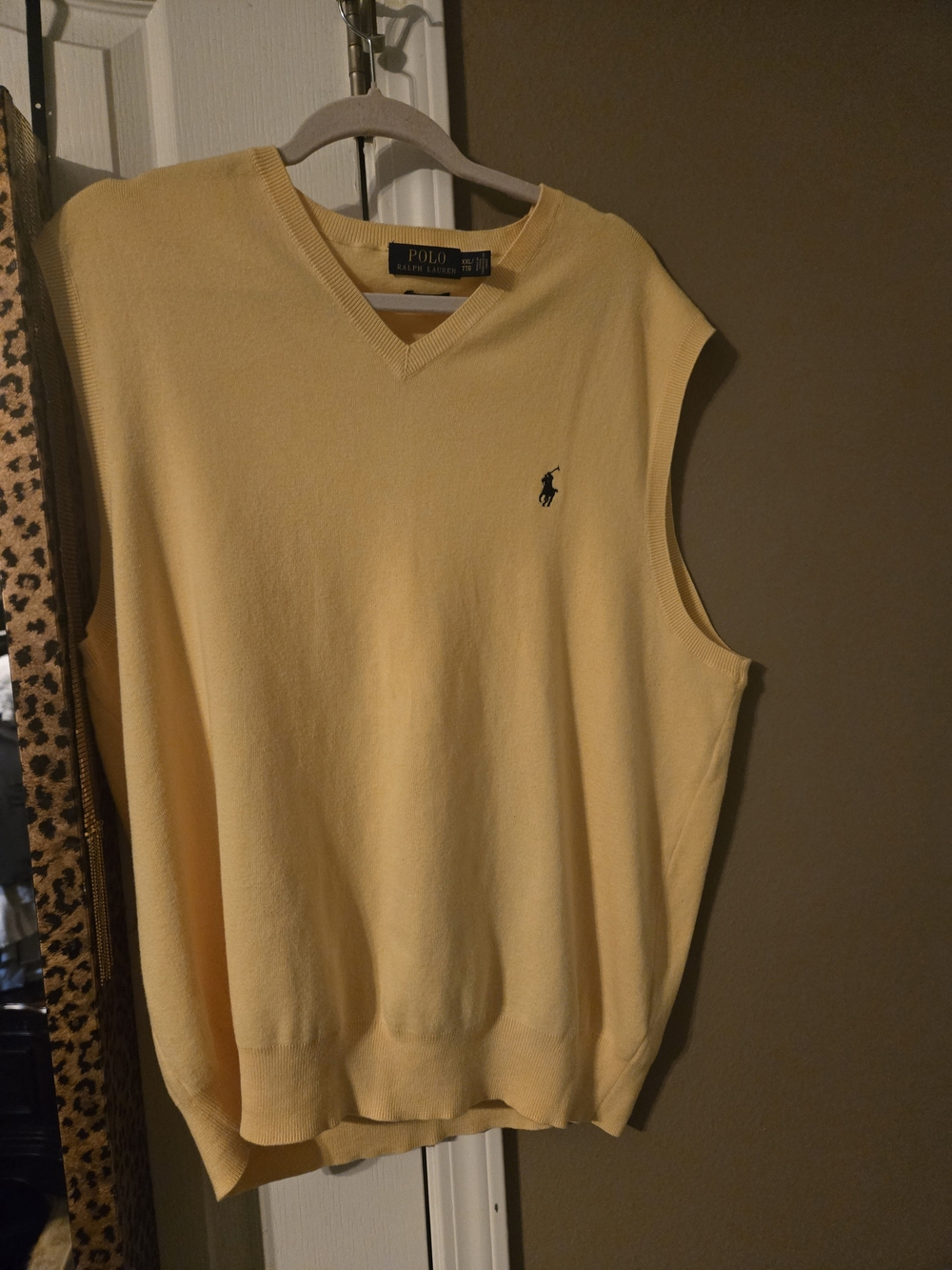 Polo Ralph Lauren Yellow Pima Cotton V-Neck Sweater Vest XXL